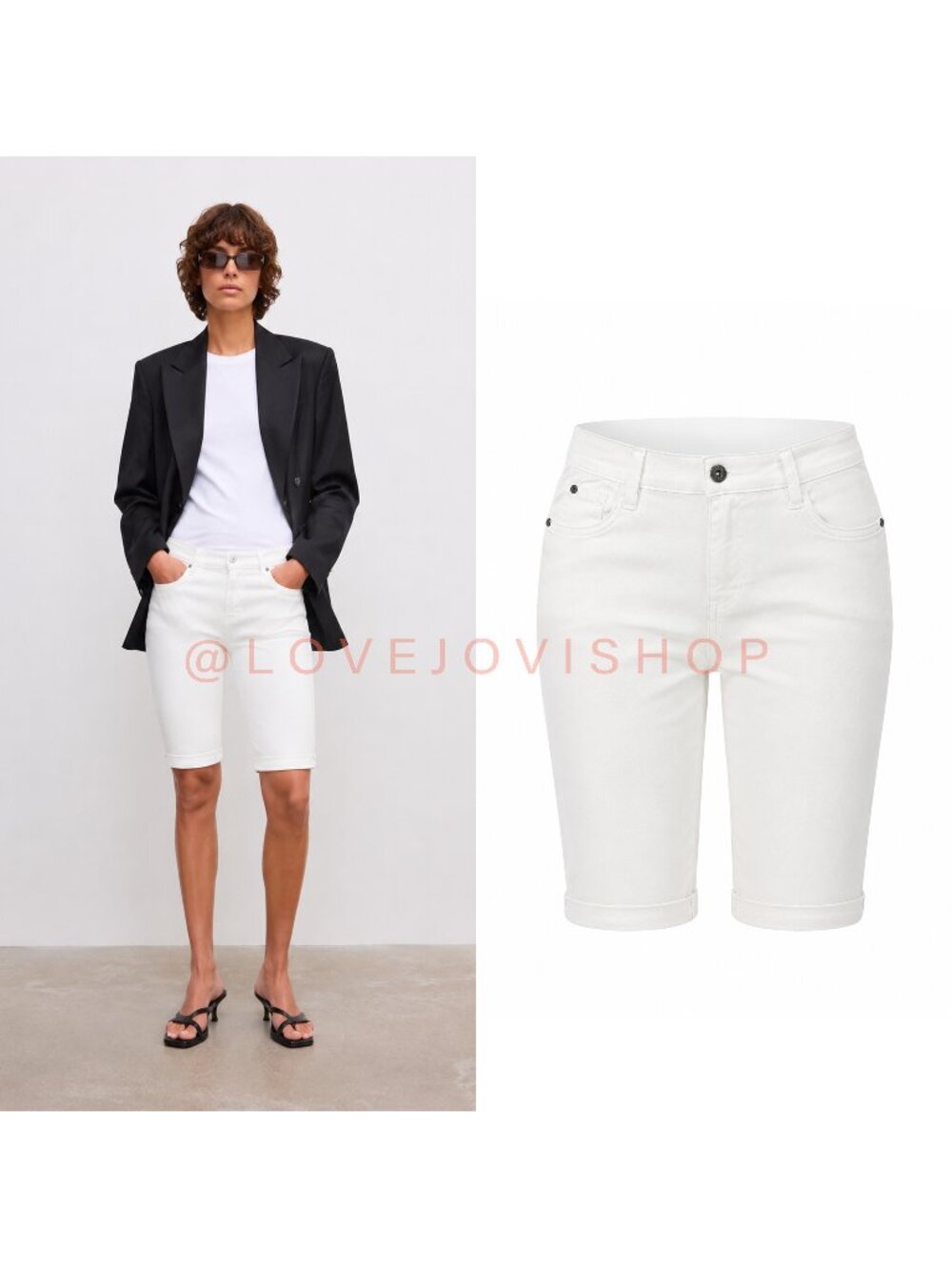 Shorts | NWT Curve Appeal White Bermuda Short | Fitted Cuff | Summer Coastal 14